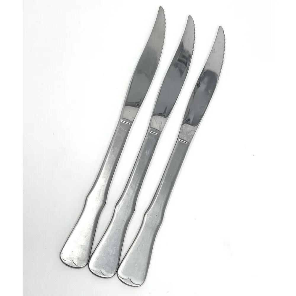 Oneida Community Patrick Henry Solid Handle Serrated Steak Knives 8.5” Set Of 3